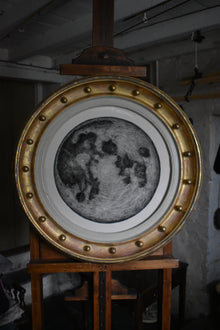  The Beaver Moon (November 2024), in a water-gilded circular Victorian frame