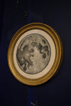 The Moon, in a hand-carved and water-gilded circular frame, circa 1800