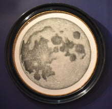  Full moon, 25 March 2024, presented in an ebonised Regency circular frame