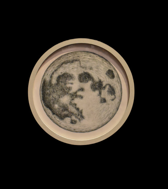 The Moon, presented in a small circular frame